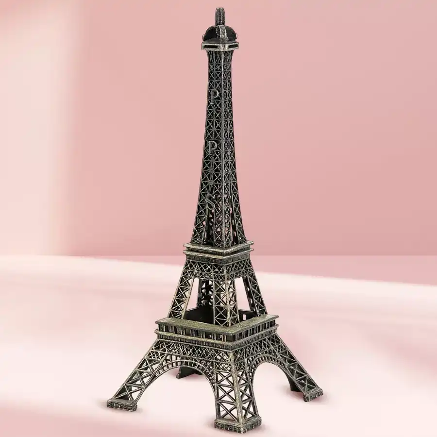 Exclusive Metal Eiffel Tower Statue in bronze, 10 inches tall.