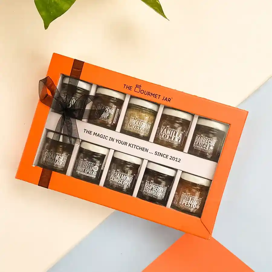 Gourmet Jam and Sauce Collection featuring various artisanal spreads, perfect for enhancing meals or as a thoughtful gift.