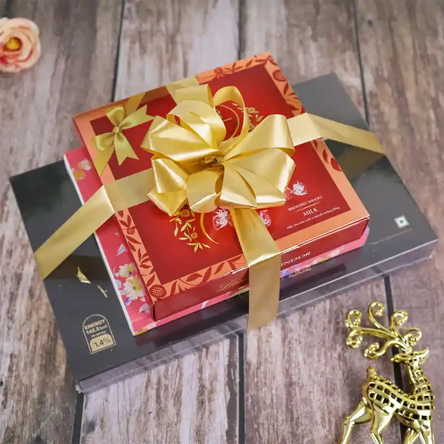 Gourmet Chocolate Lovers Gift Box featuring Lindt Lindor, homemade chocolates, and assorted Barquillo flavors.