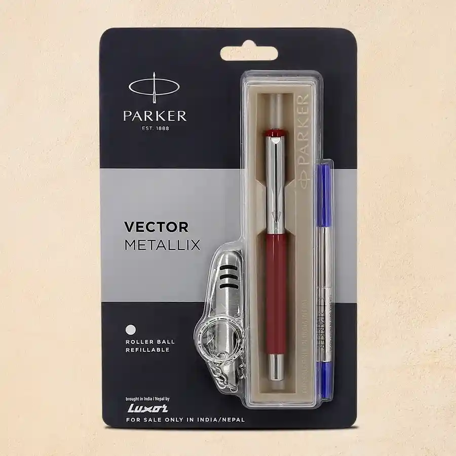 Marvelous Parker Vector Metallix Ball Pen, a sleek and joyful writing instrument.