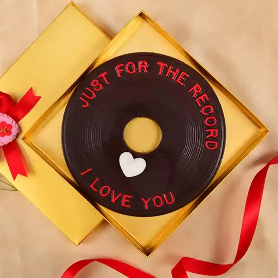 Timeless Love Chocolate Treat gift box with I Love You Record Chocolate inside