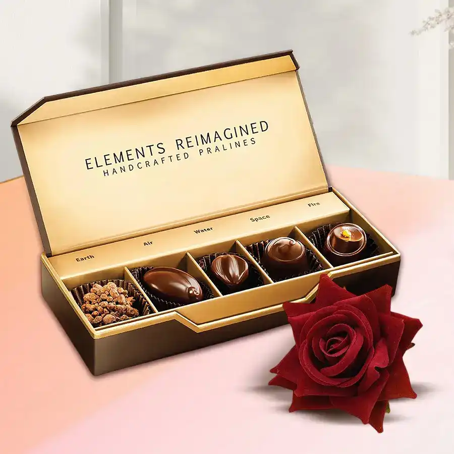 Special Chocolate Box from ITC with Velvet Red Rose
