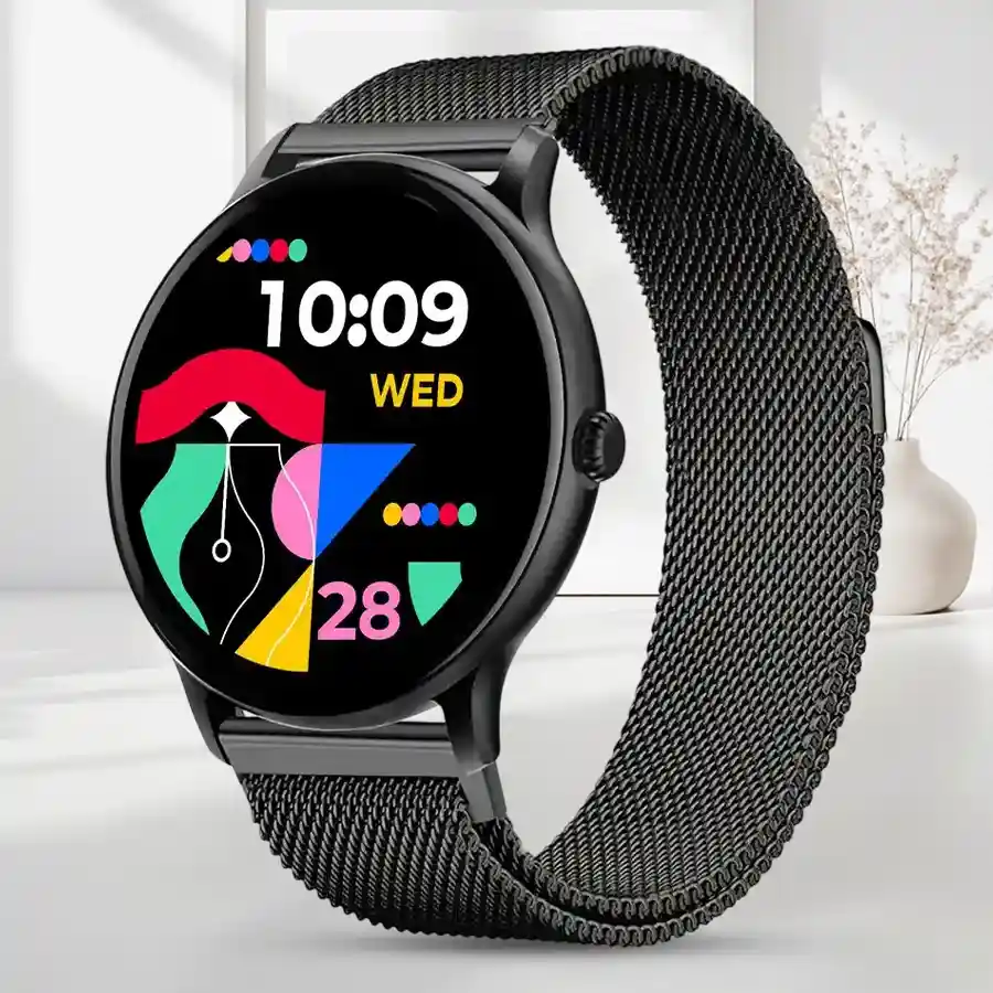 Elegant Fire-Boltt Phoenix Ultra Luxury Smartwatch in dark grey.
