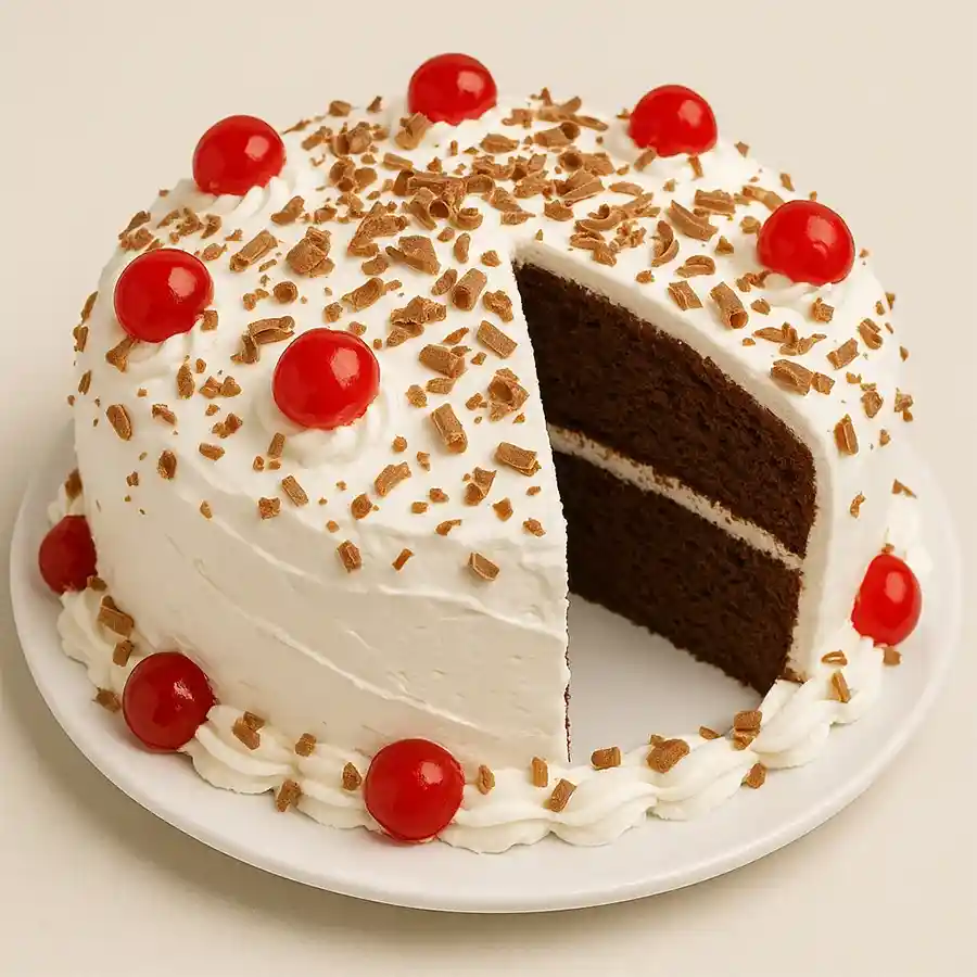 Nirulas Black Forest Cake, 500 grams, perfect for gifting in Delhi.