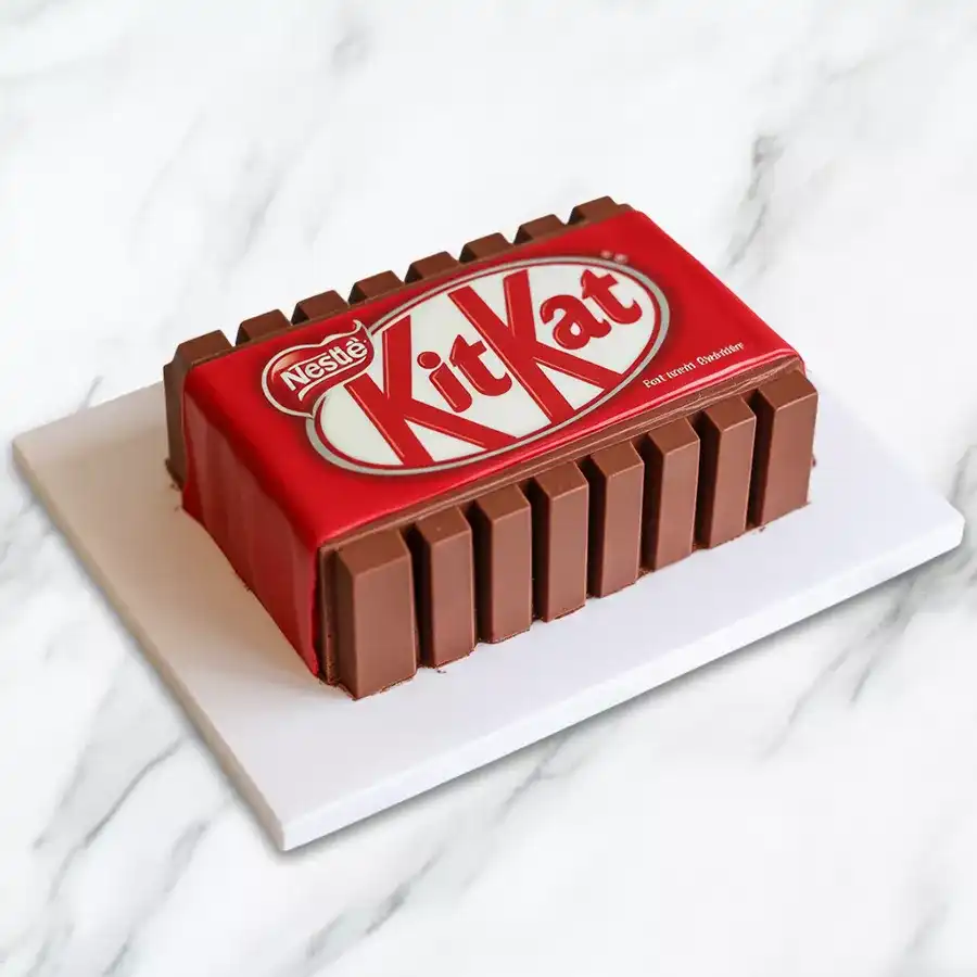 Tempting KitKat Shape Chocolate Cake, 2 kg with fondant decoration.