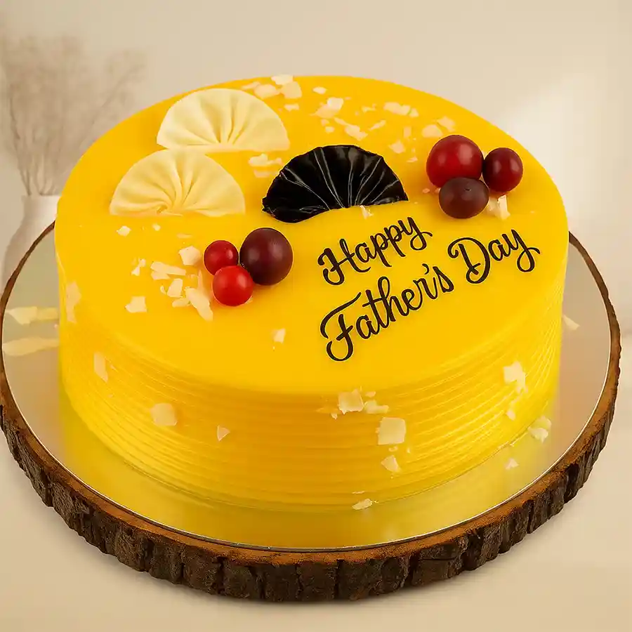 Heavenly Mango Delight for Father's Day - a round 1 kg mango cake topped with luscious mango cream.