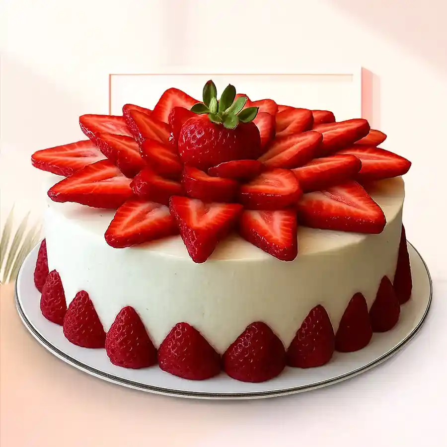 A stunning 2 Kg Strawberry Cake, perfect for celebrating love and cherished moments.