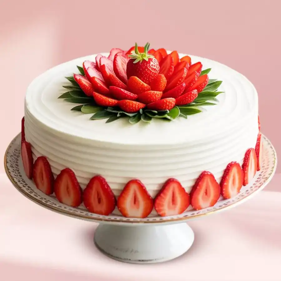 2 Kg strawberry cake, perfect for holiday breakfast celebrations.