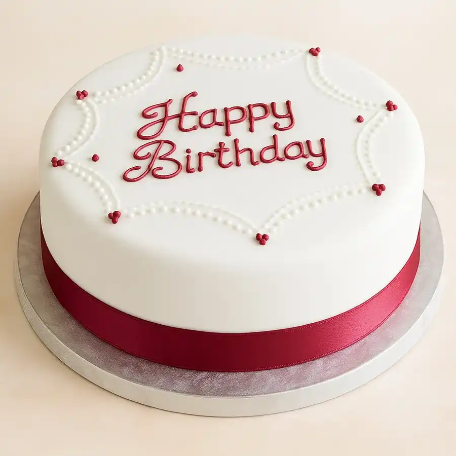 Whimsical 1 lb vanilla birthday cake, perfect for sharing at celebrations.