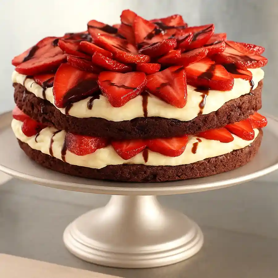 2 Kg Strawberry Celebration Cake from 3/4 Star Bakery, perfect for festive gifting.