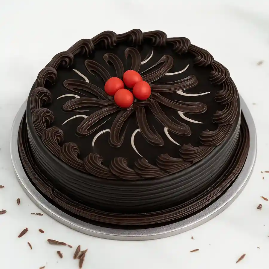 1 lb Chocolate Truffle Cake from 3/4 Star Bakery, perfect gift for celebrations.