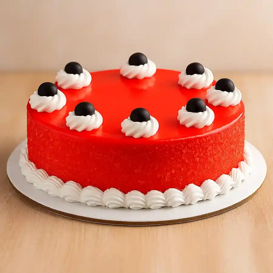 Oven-fresh 1 Lb Red Velvet Cake, perfect for gifting and celebrating special moments.