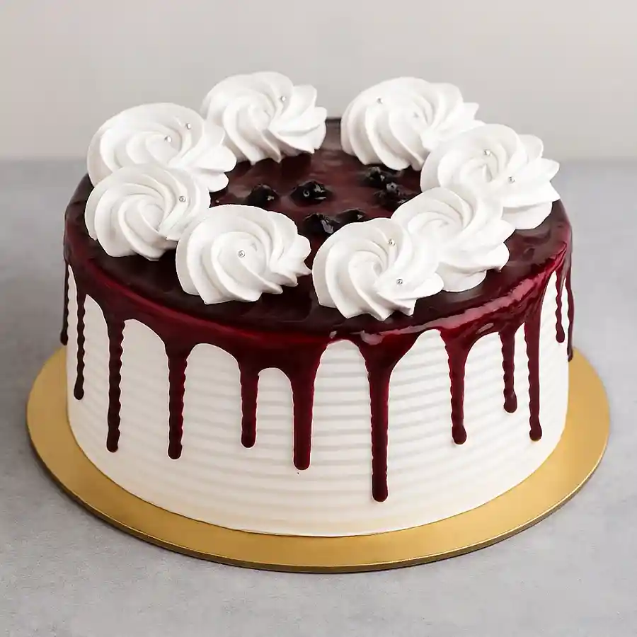 A beautifully crafted 1/2 kg Premium Blueberry Cake, perfect for surprising loved ones with a gesture of joy and affection.
