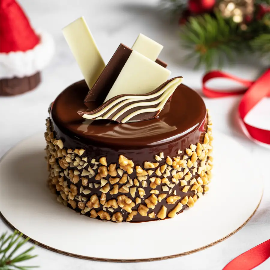 A festive 2.2 lb Walnut Cake, perfect for Christmas celebrations and gifting.