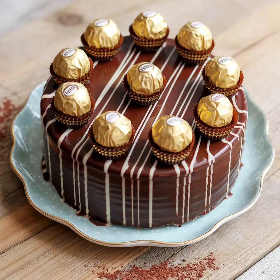 1 lb Decadent Ferrero Rocher Cake perfect for Christmas gifting.