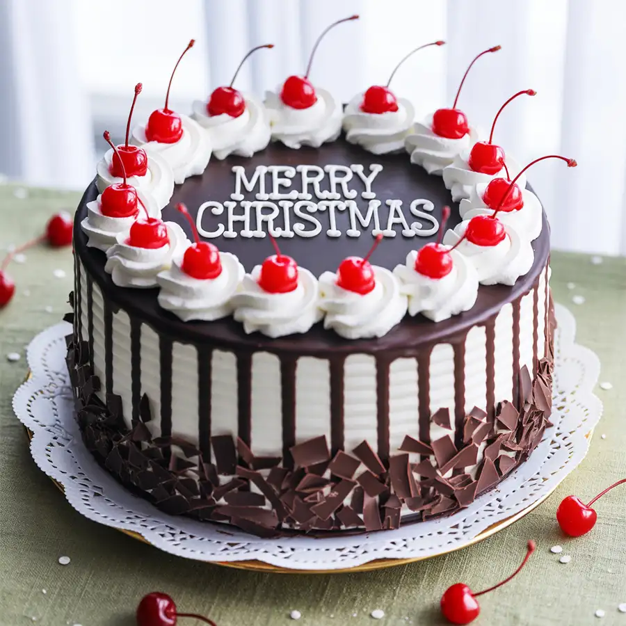 Indulgent Black Forest Cake from 5 Star Bakery, perfect for Christmas celebrations.