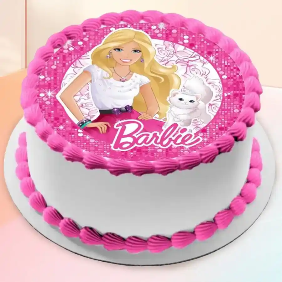 Barbie Blissful Celebrations Photo Cake for little princesses, 1 lb of joyful sweetness.