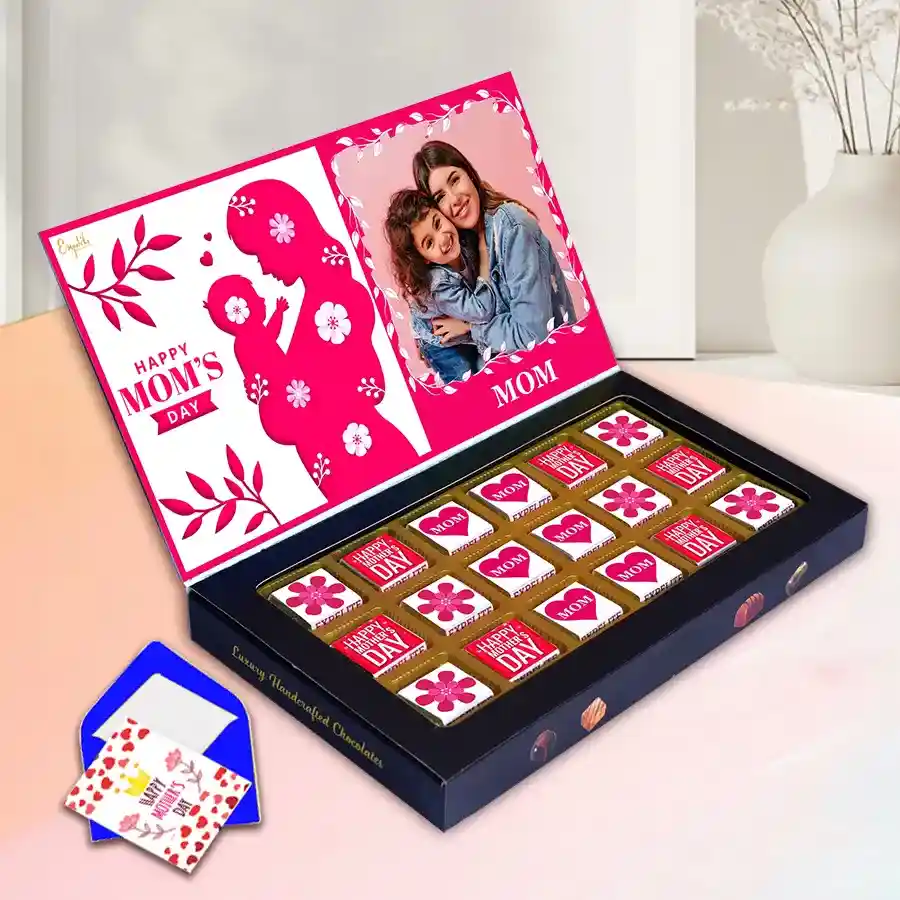 Marvelous Personalized Box of Chocolates with assorted flavors and a greeting card, featuring customization options for names and photos.