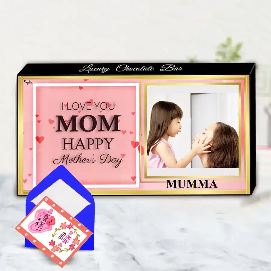 Nuts N Berry Filling Chocolate gift for Mother's Day with personalized box and heartfelt greetings card