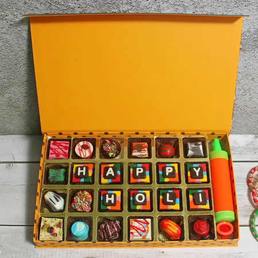 Joyful Holi Chocolates and colorful water gun combo for festive celebration