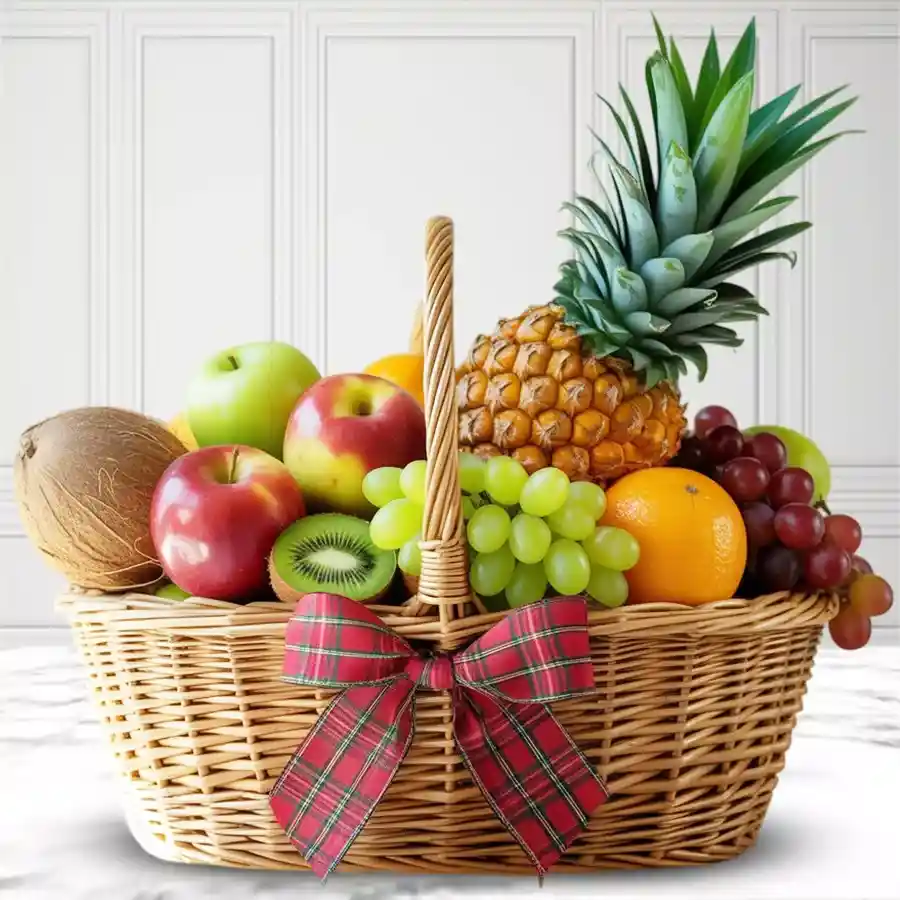 7kg Mother's Day Mixed Fruit Basket with Handle, filled with fresh fruits.