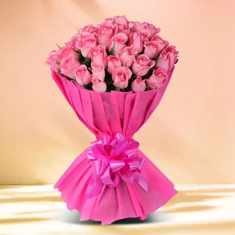 Beautiful bouquet of 8 pink roses, perfect for special occasions.