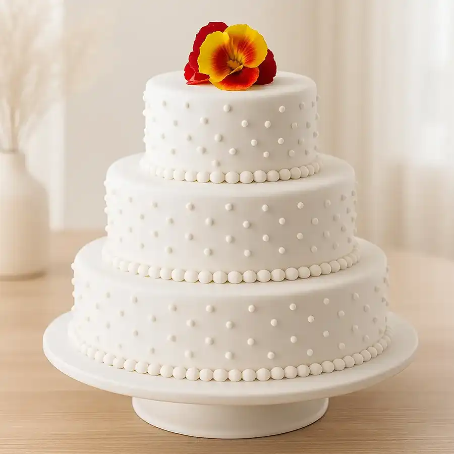 Majestic Three-Tier Celebration Cake, perfect for festive occasions.