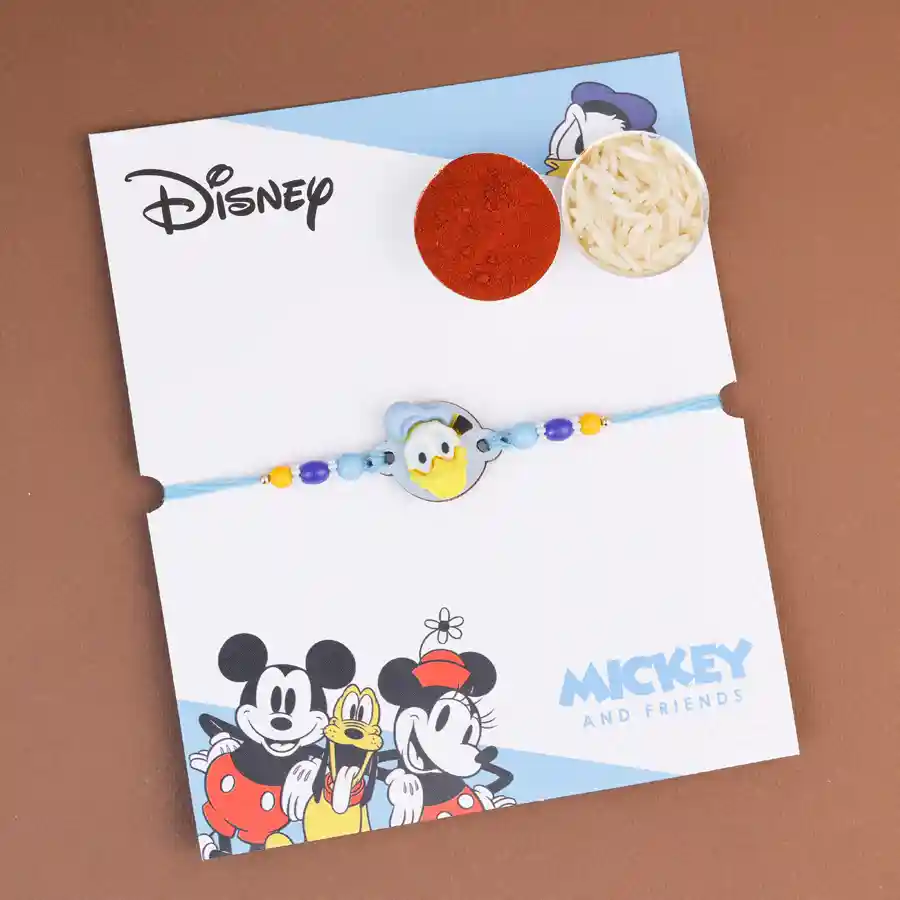 Kids Donald Duck Rakhi with Roli Tika and Card