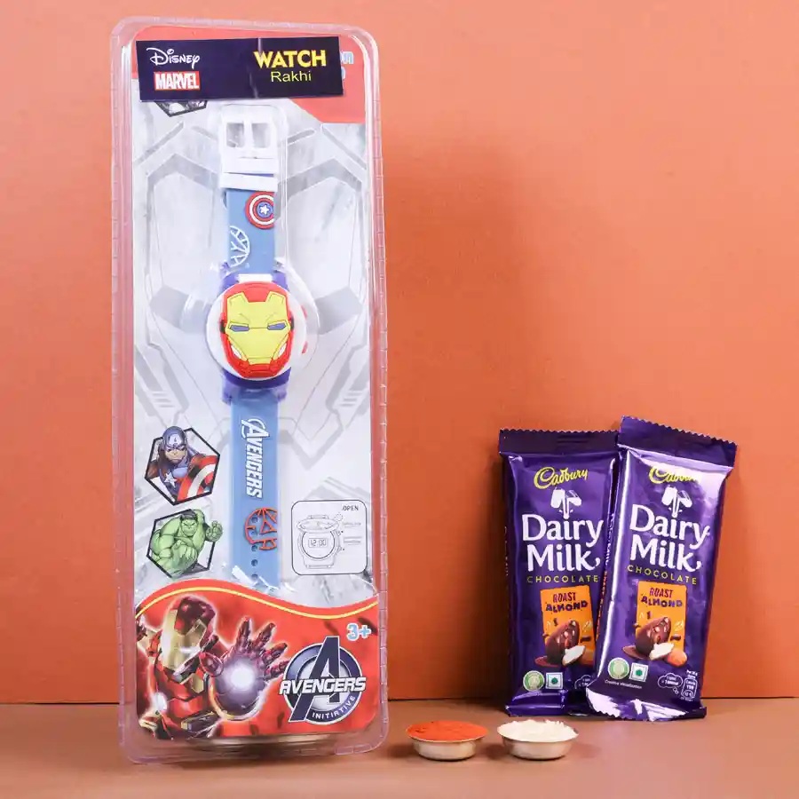 Ironman Rakhi with chocolate and festive essentials