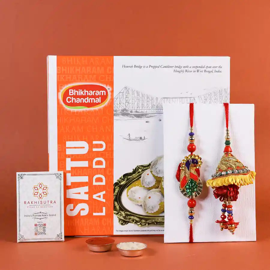 Classic Rakhi gift hamper for Bhaiya and Bhabi.