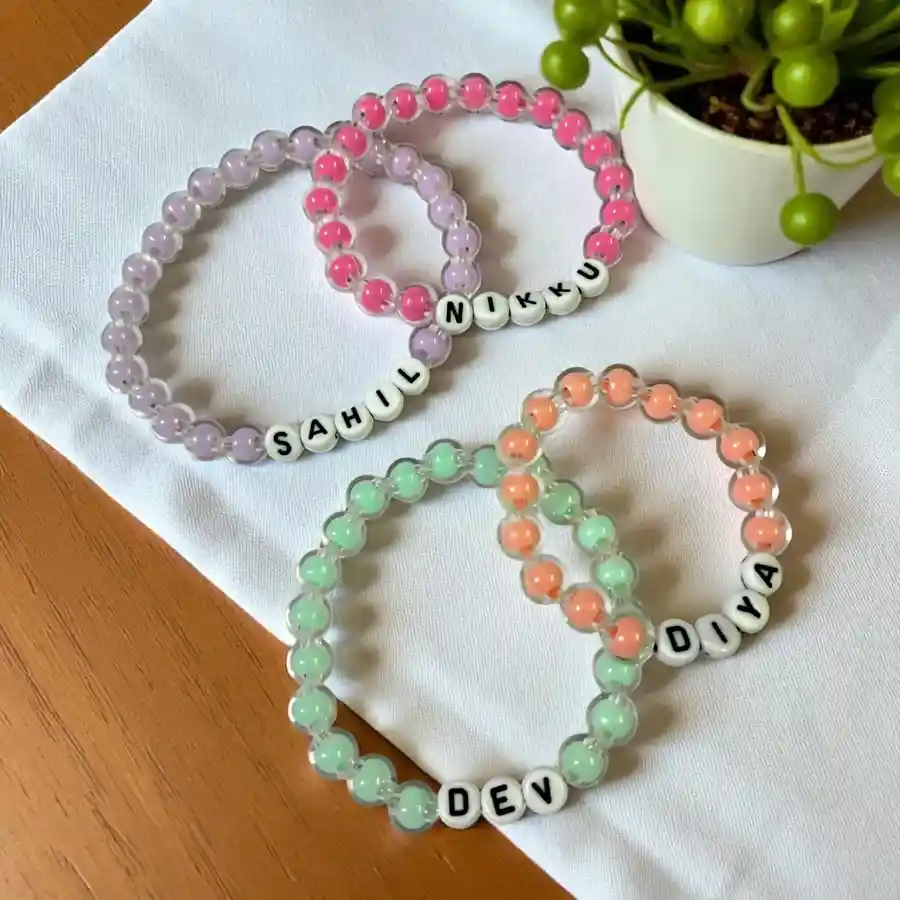 Elegant Family Name Custom Rakhi Set