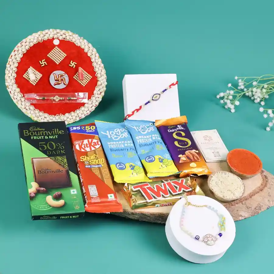 Evil Eye Rakhi & Snack Pack