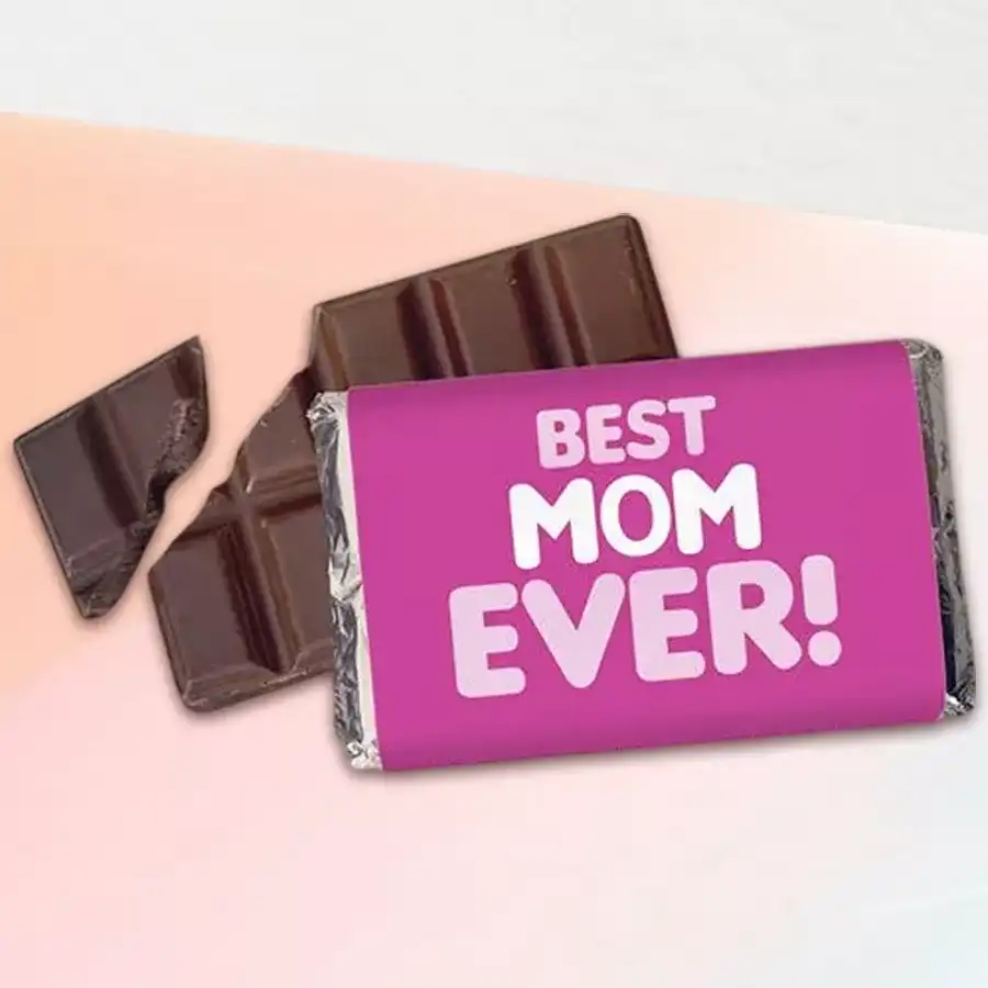 Enticing Cadbury Dairy Milk chocolate bar with personalized "Best Mom Ever" message for Mother's Day
