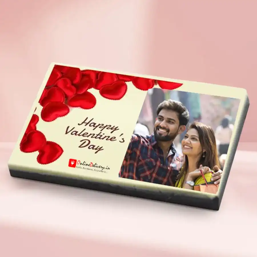 Customized photo handmade chocolate box with 12 handcrafted chocolates