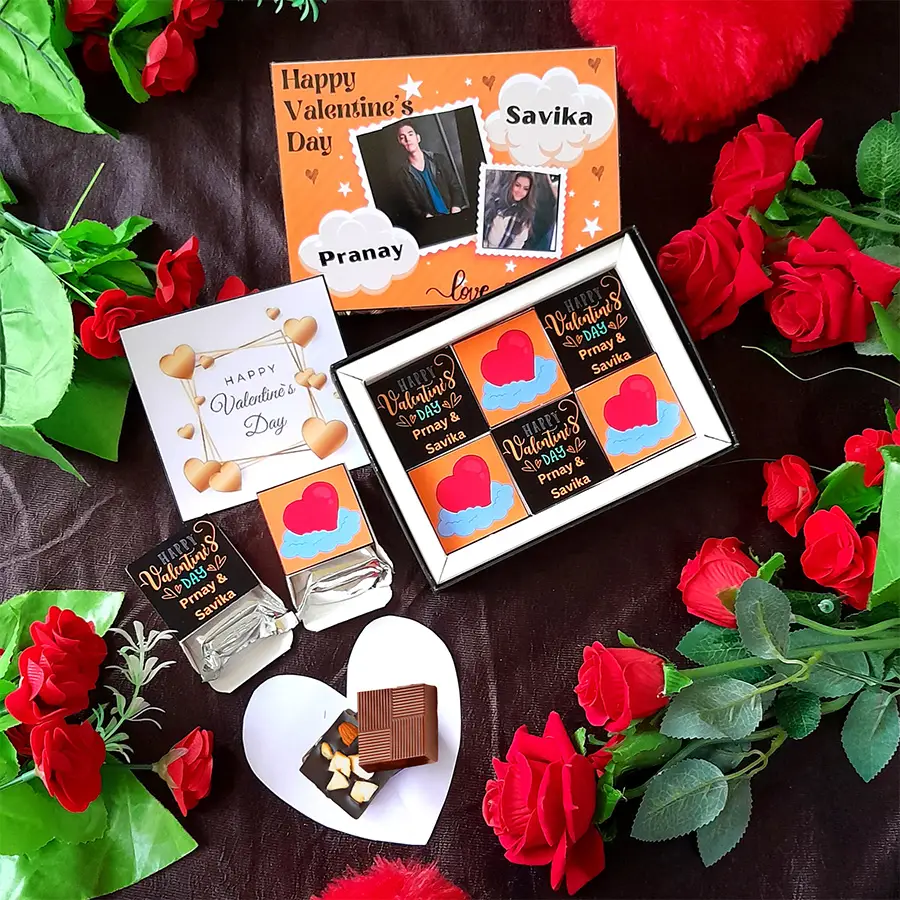 Irresistible Valentines Day Chocolaty Assortment Box with various chocolate flavors and a romantic design