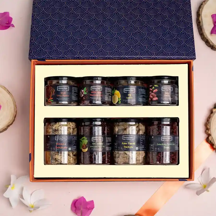 Delectable Assorted Mukhwas Gift Hamper featuring natural mouth fresheners in vibrant packaging