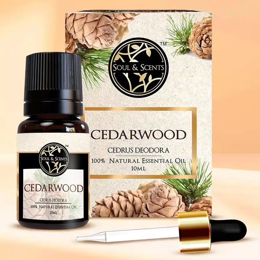 Bottle of Wonderful Cedar Wood Essential Oil with a soothing, woody aroma in a 10ml container.