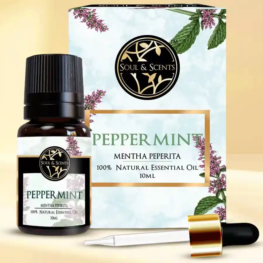 Pure Peppermint Essential Oil 10ml bottle beautifully packaged as a gift