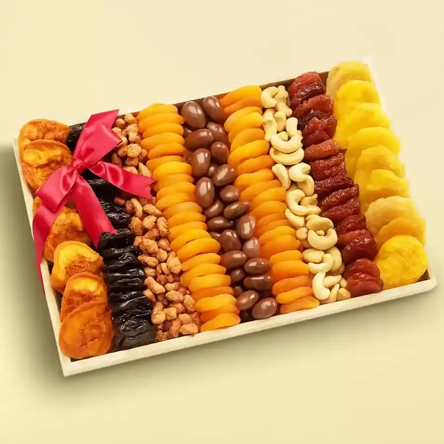 Lavish Gift Tray Full of Dried Fruits N Nuts for Mothers Day