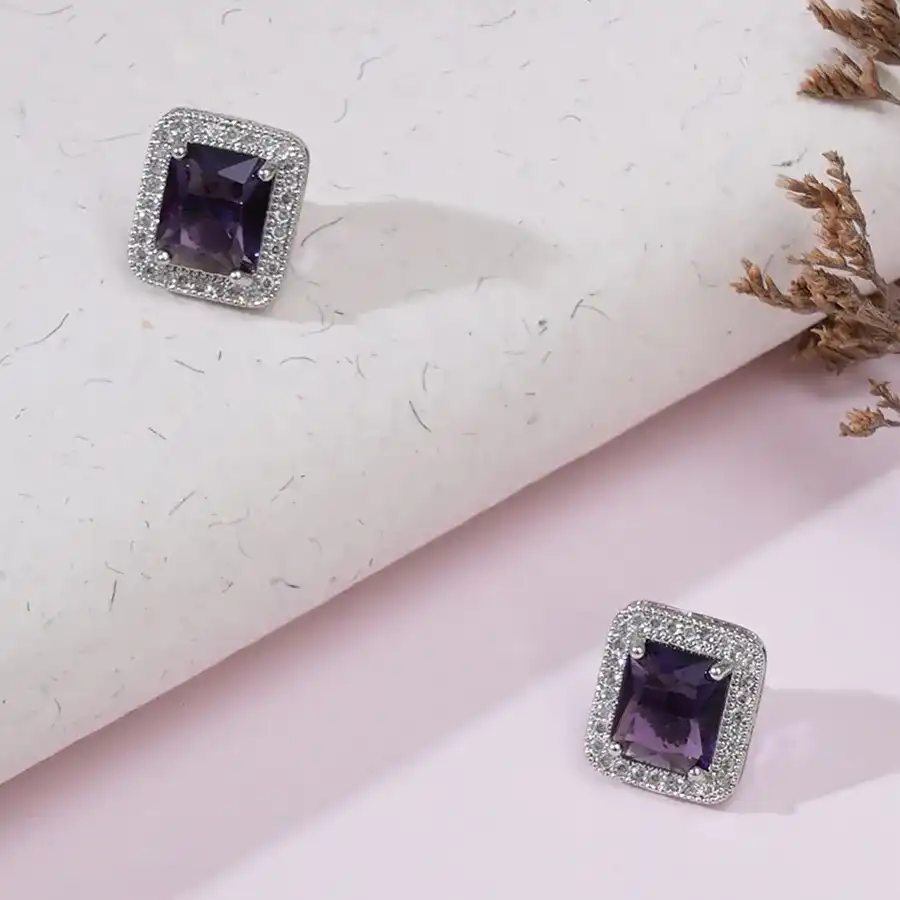 Classic Purple Stone Studs