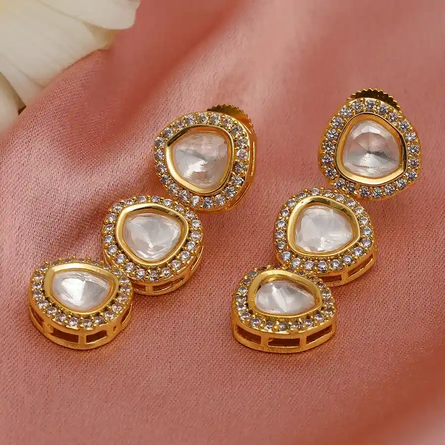 Dazzling Uncut Kundan Chandeliers