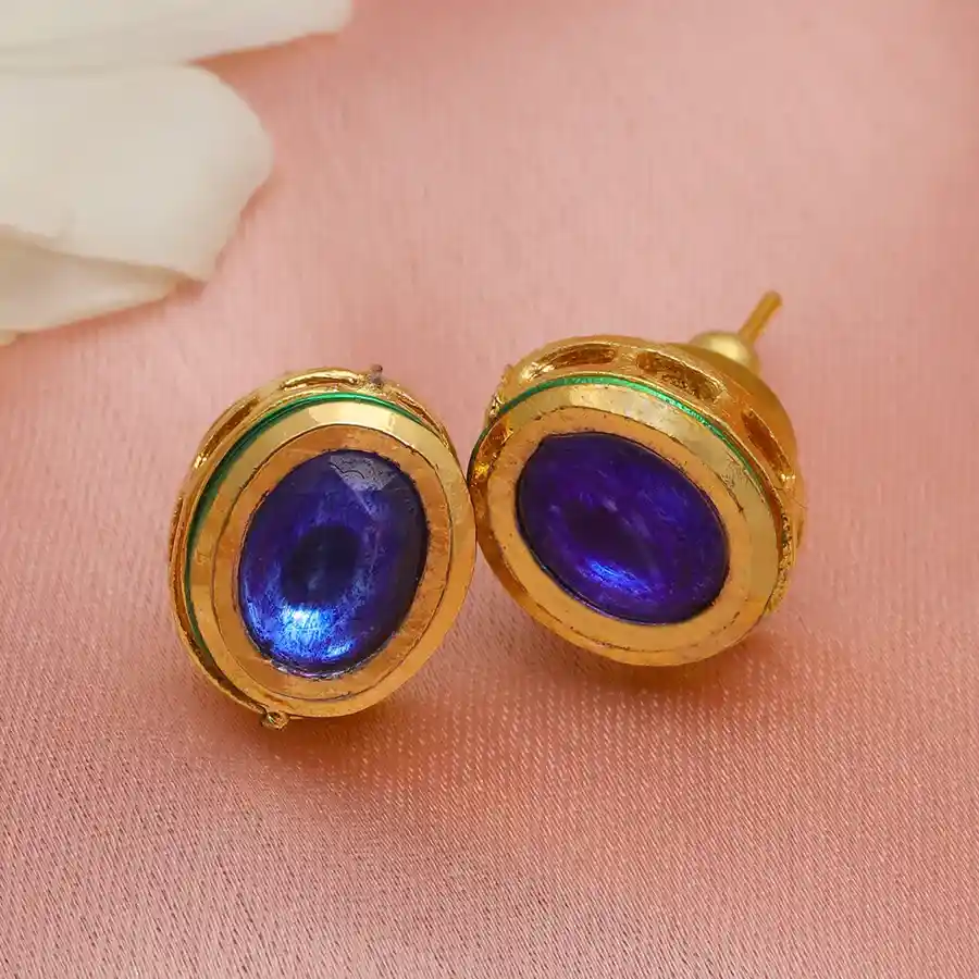 Chic Blue Kundan Drops