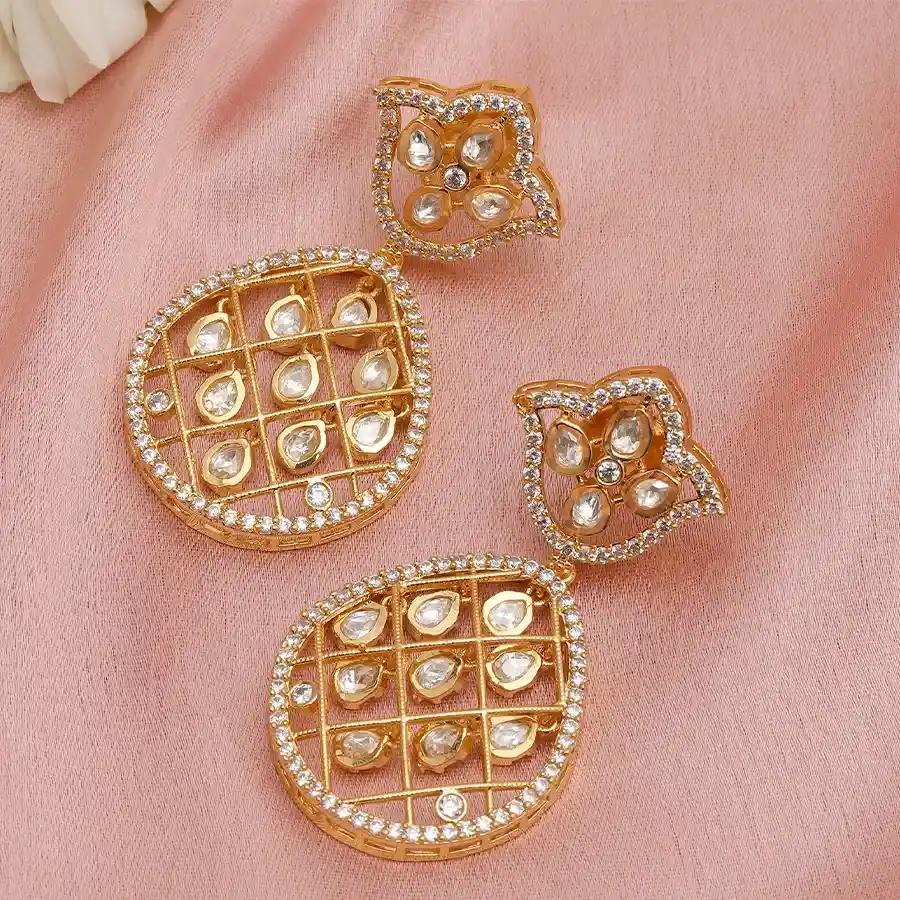 Luxe Diamond Embellished Earrings