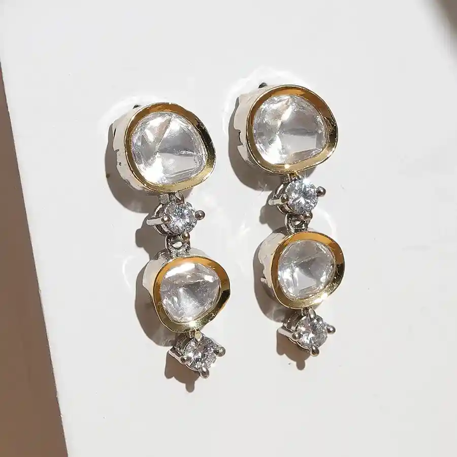 Luxe Kundan and Diamond Earrrings