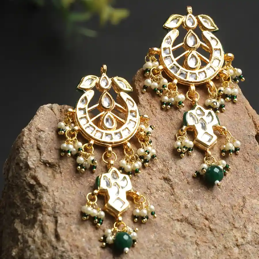 Traditional Charm Stunning Kundan Earrings