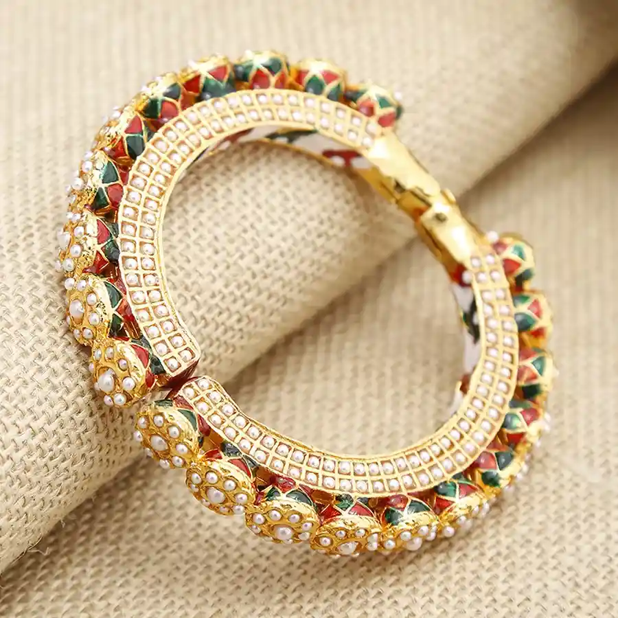 Sophisticated Pearl Adorned Bangle