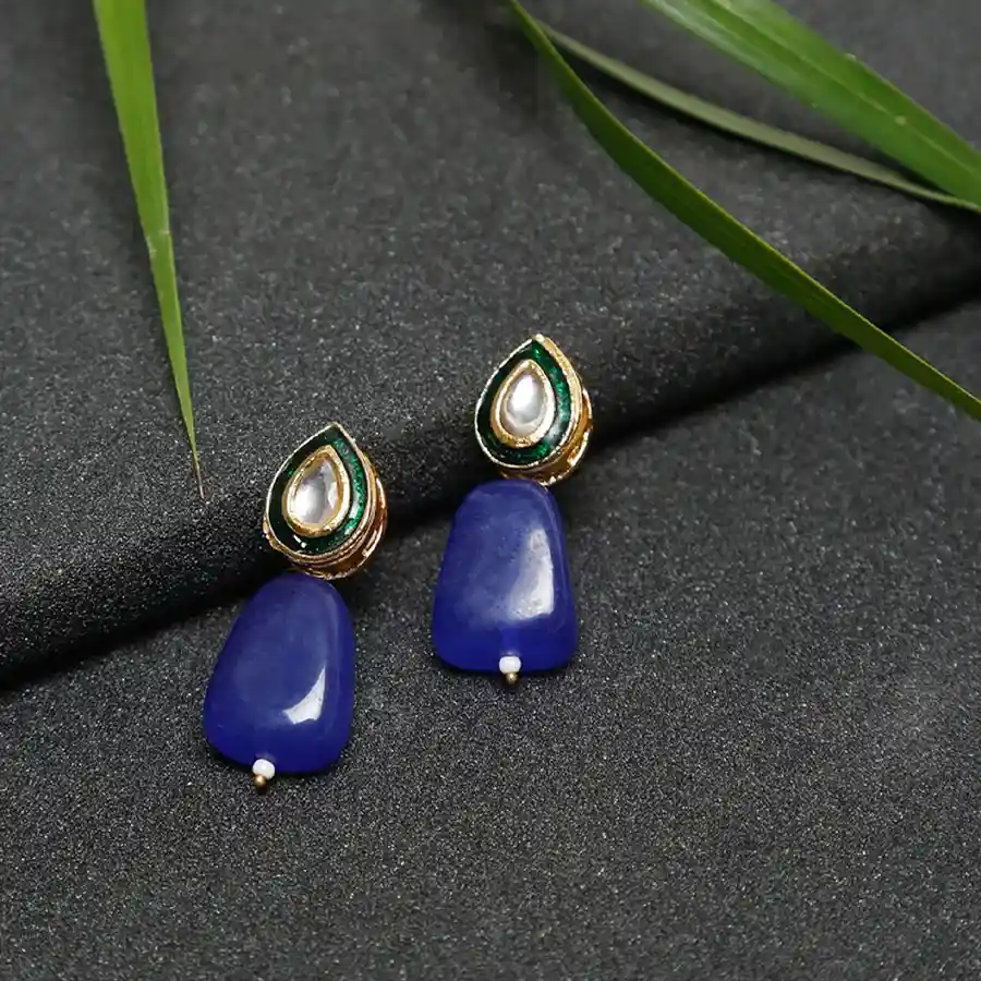 Blue Kundan Statement Jewelry