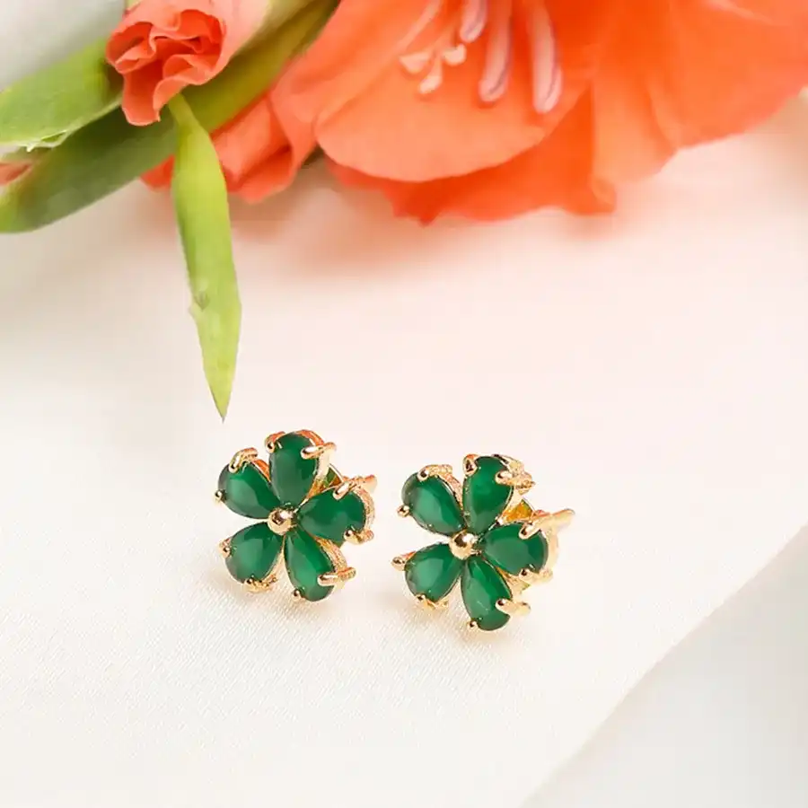 Vibrant Floral Design Studs