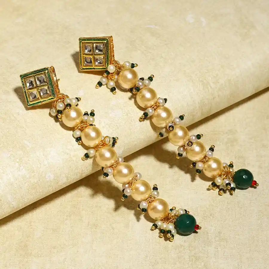 Classic Kundan Pearl Earrings