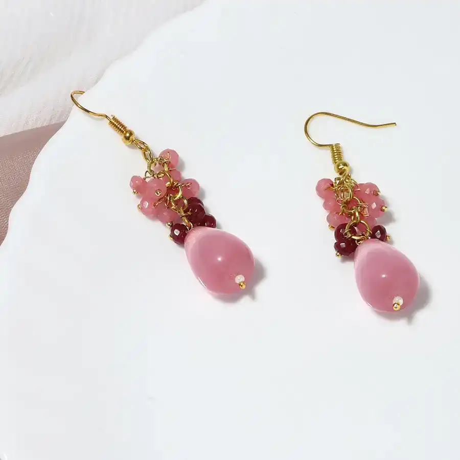 Soft Pink Kundan Earrings Glam